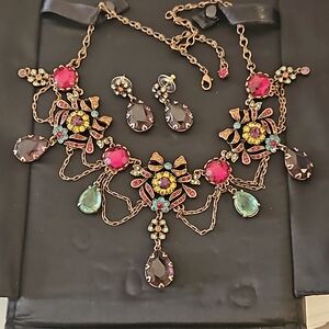Stunningly colourful Joan Rivers Necklace and Earrings